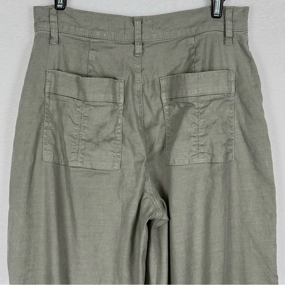 EVEREVE Joelle Wide Leg Pant Size 27 Linen/Lyocell Light Olive - Picture 8 of 16
